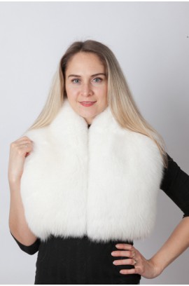 White fox fur collar - neck warmer